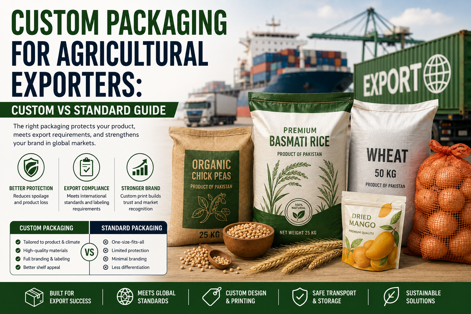 custom packaging for agricultural exporters